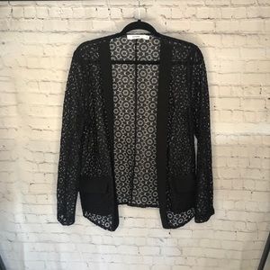 Justfab see-through black jacket size: large